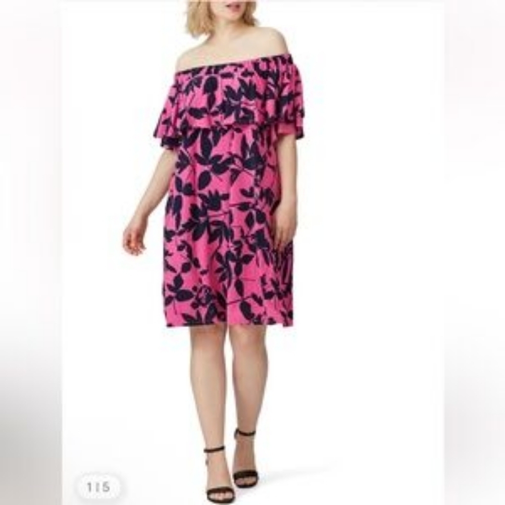 Rachel Rachel Roy Womens Libby Off-The-Shoulder Ruffled Shift Dress